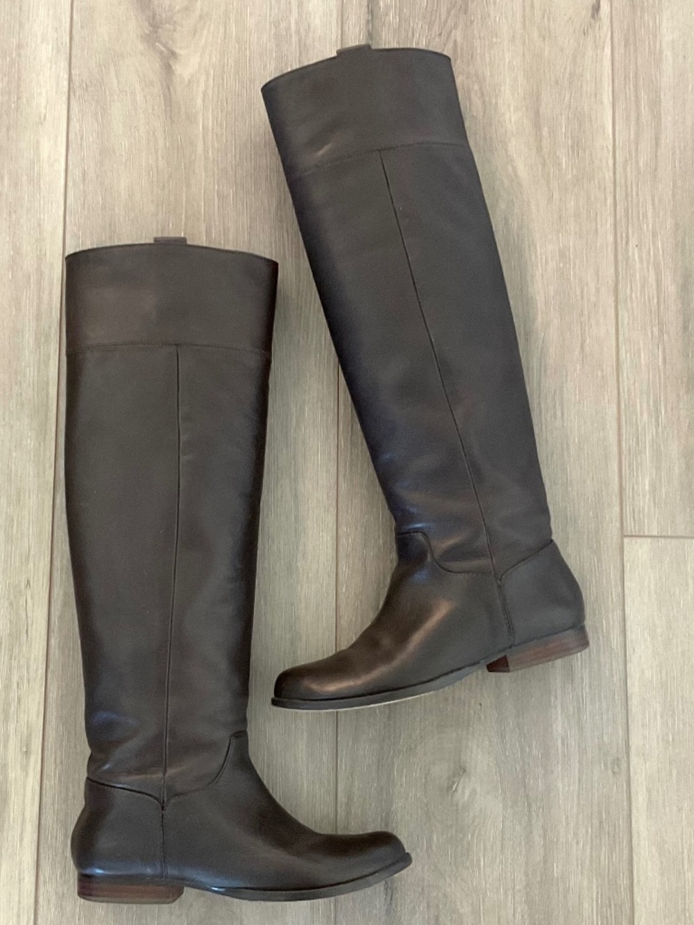 LEON MAX Gorden Tall Riding Boots in Brown Leather Size 7.5 EXCELLENT CONDITION